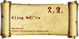Kling Nóra névjegykártya