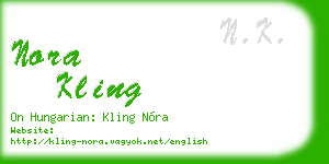 nora kling business card